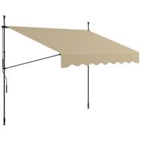 Outsunny Store banne manuel rétractable inclinaison réglable installation rapide  sans trous à percer 3 x 1,5 x 3,1 m(m-12)