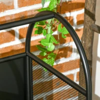 Outsunny Suport pentru lemne pe roți cu accesorii lopată mătură și tisonier 37,5 x 37,5 x 80 cm negru(m-4)