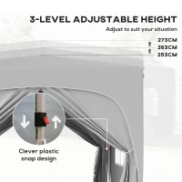 Outsunny 3 x 3m Pop-Up Gazebo Shelter, with Accessories - Light Grey(m-5)
