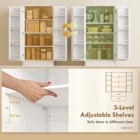 HOMCOM Servantă de Bucătărie cu Dulap, 8 Rafturi pentru Condimente și 2 Sertare, 60x40x159 cm, Alb(m-6)