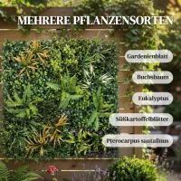 Outsunny Graswandpanelen, 100 x 100 cm kunstgraswand-decoratie met verbindingsbinders, groene achtergrond, groen(m-4)
