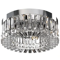 HOMCOM Crystal Chandeliers with 160 Crystal Pendants, 6-Light Ceiling Light for Living Room, Bedroom Dining Room, Silver Tone(m-11)