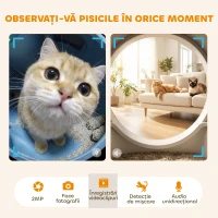 PawHut Litieră cu Auto-Curățare, Cameră HD, Recipient de 7L și Senzori, din PP și ABS, 58.1x47.5x53 cm, Alb și Gri(m-9)