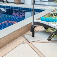 Outsunny Pied de parasol base de lestage en métal avec patins réglables - dim. 40L x 40l x 37H cm pour mât de Ø38 et Ø48mm(m-10)