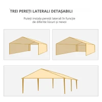 Outsunny Cort de Grădină cu Orificii de Drenaj, Pereți Detașabili și Ferestre, 6x3 m, Verde(m-6)