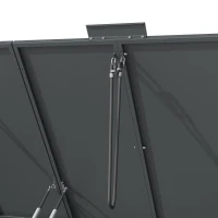 Mülltonnenbox mit hydraulisch gestütztem Klappdeckel, 4 separate Fächer, für Außenbereich, 264x80x118.5 cm, Grau+Naturfarbe(m-12)