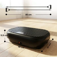 SPORTNOW Plataforma vibratoria con 120 niveles de intensidad, 5 programas preconfigurados, mando a distancia, pantalla LED para tonificación muscular, Negro(m-3)