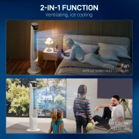 HOMCOM Air Cooler with LED Display and Remote Control, Oscillating Ice Cooling Fan with 3 Speeds, 4 Modes, 12 Hour Timer, White(m-5)