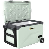 Outsunny Frigorífico Portátil Elétrico 42,5L com Compressor Controlo por App Rodas Alça Barra -20℃ a 20℃ e Suporte para Telemóvel Verde