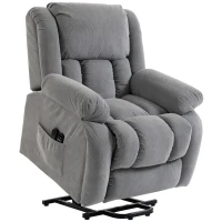 HOMCOM Recliner Armchair Lift Chair, Electric Recliner Chair with Vibration Massage and Heat, Wide Seat, USB Port, Light Grey(m-1)