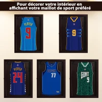 Frame box T-frame cadre pour maillot porte acrylique doublure interne feutre 60L x 7l x 80H cm marron(m-5)