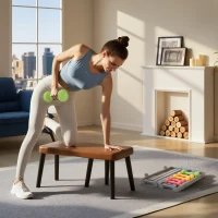 HOMCOM Ensemble d'haltères courtes multicolores total 6 kg avec mallette 6 haltères 0,5kg, 1kg, 1,5kg acier et revêtement PU rouge jaune et vert(m-10)