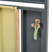 Mülltonnenbox mit integriertem Pflanztrog, abschließbar, für 2 Standard‑Mülltonnen, 132x80x124,5 cm, Grau+Naturfarbe(m-10)