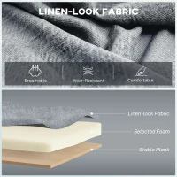 HOMCOM 2 Seater Sofa, Linen-look Fabric Small Sofa with Wing Back, Thick Seat, Metal Legs, Light Grey(m-4)