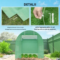 Outsunny Seră de Grădină cu Ferestre, Ușă și Acoperiș Rotunjit, 3.5x2x2m, Verde(m-6)