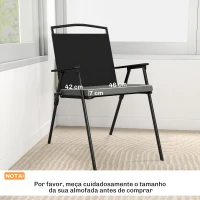 Outsunny Conjunto de Almofadas para Cadeiras de Jantar 46x42x7 cm 6 Peças com Capa Lavável e Laços Impermeável Anti-UV Cinza Escuro(m-3)