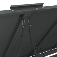 Mülltonnenbox mit hydraulischem Klappdeckel, 4 Fächer, abschließbare Türen, 264x80x118.5 cm, Grau+Naturfarbe(m-12)