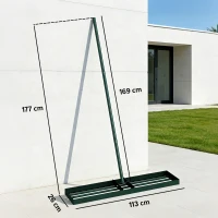 Outsunny Lawn Levelling Rake, 113 x 26 cm Lawn Leveller Lute with 169 cm Handle for Grass Soil Sand Yard Golf Course(m-3)