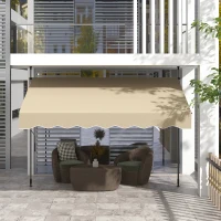 Outsunny Store banne manuel rétractable inclinaison réglable installation rapide  sans trous à percer 3 x 1,5 x 3,1 m(m-10)