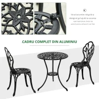 Outsunny Set de Gradina 3 Piese din Aluminiu, Set Exterior(m-6)