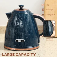 HOMCOM 3000W Rapid Boil Honeycomb Kettle - Dark Blue(m-5)