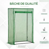 Outsunny Serre de jardin, serre de balcon, bâche renforcée PE, châssis en acier, porte zippée enroulable, pour légumes plantes fleurs en toutes saisons intérieur et extérieur, 100 x 50 x 150 cm vert(m-4)