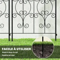 Outsunny Lot de 2 Supports pour Plantes Grimpantes, Treillis de Jardin, pour Légumes, Vignes, Fleurs, en Métal, 50 x 180 cm, Noir(m-8)