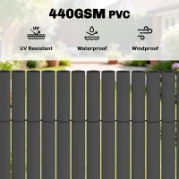 Outsunny 2Pcs Plastic Privacy Screening Fence, 1m x 3 m Waterproof Windbreak Fence, Dark Grey(m-4)