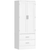 HOMCOM Servantă de Bucătărie cu Dulap, 8 Rafturi pentru Condimente și 2 Sertare, 60x40x159 cm, Alb(m-12)