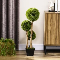 Homcom Planta Artificiala Buxus Sferic – Ghiveci Decor Interior & Exterior(m-8)