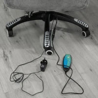 Vinsetto Massage Recliner Chair Heated Office Chair with Six Massage Points Microfiber Cloth 360° Swivel Wheels Grey(m-14)