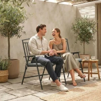 Outsunny Lot de 6 coussins de chaise de jardin, Coussins extérieur capitonné, grand confort cm avec attaches, dim. 40L x 40l cm(m-6)