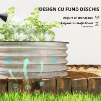 Outsunny Set de 2 Paturi inaltate pentru Gradina, Jardiniera inaltata pentru Exterior cu Margine de Protectie(m-7)