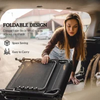 Outsunny Folding Sun Lounger for Garden, 5-Position Oversized Camping Bed Recliner with Cushions, Dark Grey(m-6)