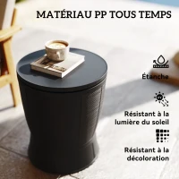 Outsunny Table à glacière 3 en 1, table de cocktail avec seau à glace, plateau télescopique pour jardin, Ø 49 x 58-84 cm, noir(m-7)