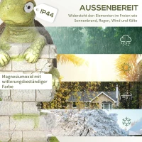Outsunny Gartenfigur "Kleine Schildkröte", Gartendekoration, wetterbeständig, inkl. Solarlicht(m-6)