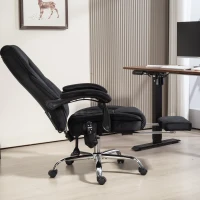 Vinsetto Massage Office Chair, Heated Reclining Computer Chair with Adjustable Height and Footrest, Black(m-13)