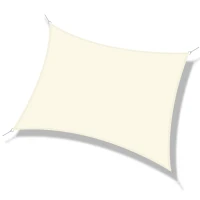 Outsunny Toldo Vela de Sombra Cuadrado 3x3 m Toldo de Terraza de Poliéster con Anillo de Acero Inoxidable y Cuerdas Crema(m-11)