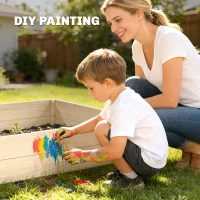 Outsunny Wooden Raised Bed for Garden, 620L Extra Large Raised Garden Bed with Open Bottom, Outdoor Elevated Planter Box(m-7)