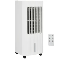 HOMCOM Refroidisseur d'air ventilateur humidificateur 3 en 1 avec télécommande, minuterie, oscillation, 3 modes 3 vitesses(m-12)