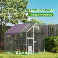 PawHut Large Walk In Chicken Run with Waterproof & Anti-UV Cover, for 6-8 Chickens, for Garden, Farm, 5.5' x 6' x 6'(m-5)