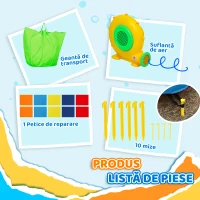 AIYAPLAY Castel Gonflabil Trambulină 4 în 1, Tobogan, 415x205x190cm, Multicolor(m-9)