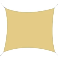 Outsunny Toldo Vela de Sombra Cuadrado 3x3 m Toldo de Terraza de Poliéster con Anillo de Acero Inoxidable y Cuerdas Arena(m-10)