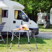Outsunny Table pliante en aluminium table de camping table de jardin 4 personnes hauteur réglable + sac de transport(m-10)