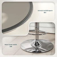 HOMCOM Set de 2 taburete de bar, scaune de bar structură din oțel înălțime reglabilă 92-110 cm, spătar suport pentru picioare albastru închis(m-5)