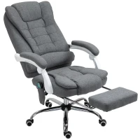 Vinsetto Heated 6 Points Vibration Massage Executive Office Chair Adjustable Swivel Ergonomic High Back Desk Chair Recliner with Footrest Grey(m-1)