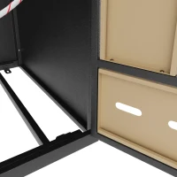 Doppel-Mülltonnenbox, 2‑fach Abfalltrennsystem, 132x80x124 cm, Grau+Naturfarbe(m-9)