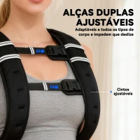 HOMCOM Colete com Peso de 5 kg com 2 Alças Ajustáveis e Bandas Reflectoras para Treino de Força Corrida Preto(m-6)