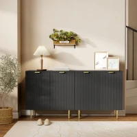 HOMCOM Bufet de bucătărie mobilier de depozitare cu 2 uși poliță reglabilă picioare metalice ridicate 80 x 40 x 80 cm negru(m-5)