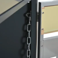 Mülltonnenbox mit integriertem Pflanztrog und Belüftung, abschließbarer zweiteiliger 2-türiger Schrank, 132x80x124,5 cm, Grau+Naturfarbe(m-10)